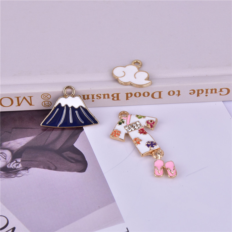 富士山 アクセサリーパーツ diyパーツ ピアスパーツ ハンドメイド 手芸 カン付き 和服