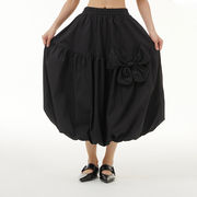 2023夏新作リボンデザインランタンハーフスカートオーバーサイズ婦人服ゆったりカジュアルハーフスカート
