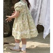 2023 韓国風子供服   子供服   ワンピース トップス 花柄 半袖   女の子   ベビー服  可愛い