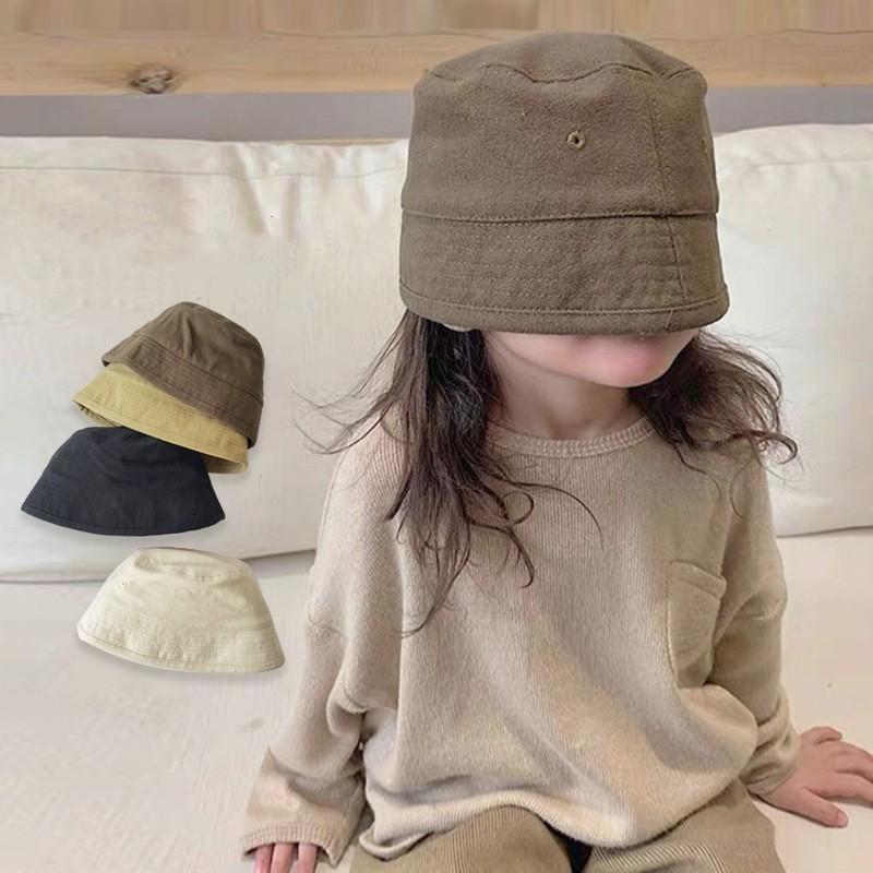 子供用帽子・バケツキャップ・アウトドア・日除け帽・ファッション・4色