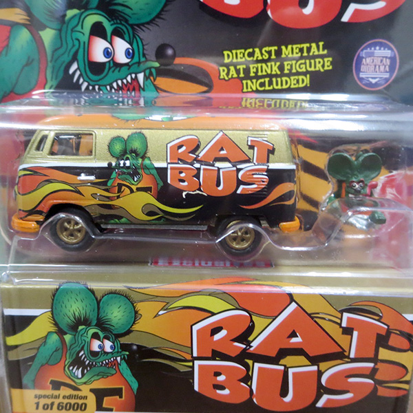 1:64 Rat Fink 1964 VW Type2 Transporter RAT BUS w/ Rat Fink 