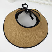 夏季帽子個性的でおしゃれな麦わら帽子サイクリング日焼け止めサンバイザーに帽子