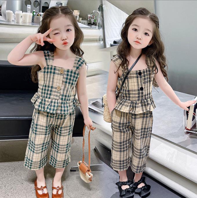 夏 韓国風子供服   かわいい ノースリーブ セットアップ   ベビー服  キッズ2色