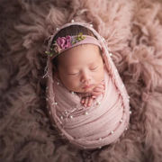 ins  韓国風子供服    写真撮影用    出産祝い   新生児   綿麻真珠  布  ブランケット  撮影道具