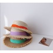 夏新作  韓国風子供服 子供帽子 キッズ 帽子  日除け帽子 日焼け止め  紫外線対策 草編み帽子 6色