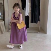 2023夏新作   韓国風子供服   キッズ服    女の子   袖なし  ベスト+ワンピース   2点セット