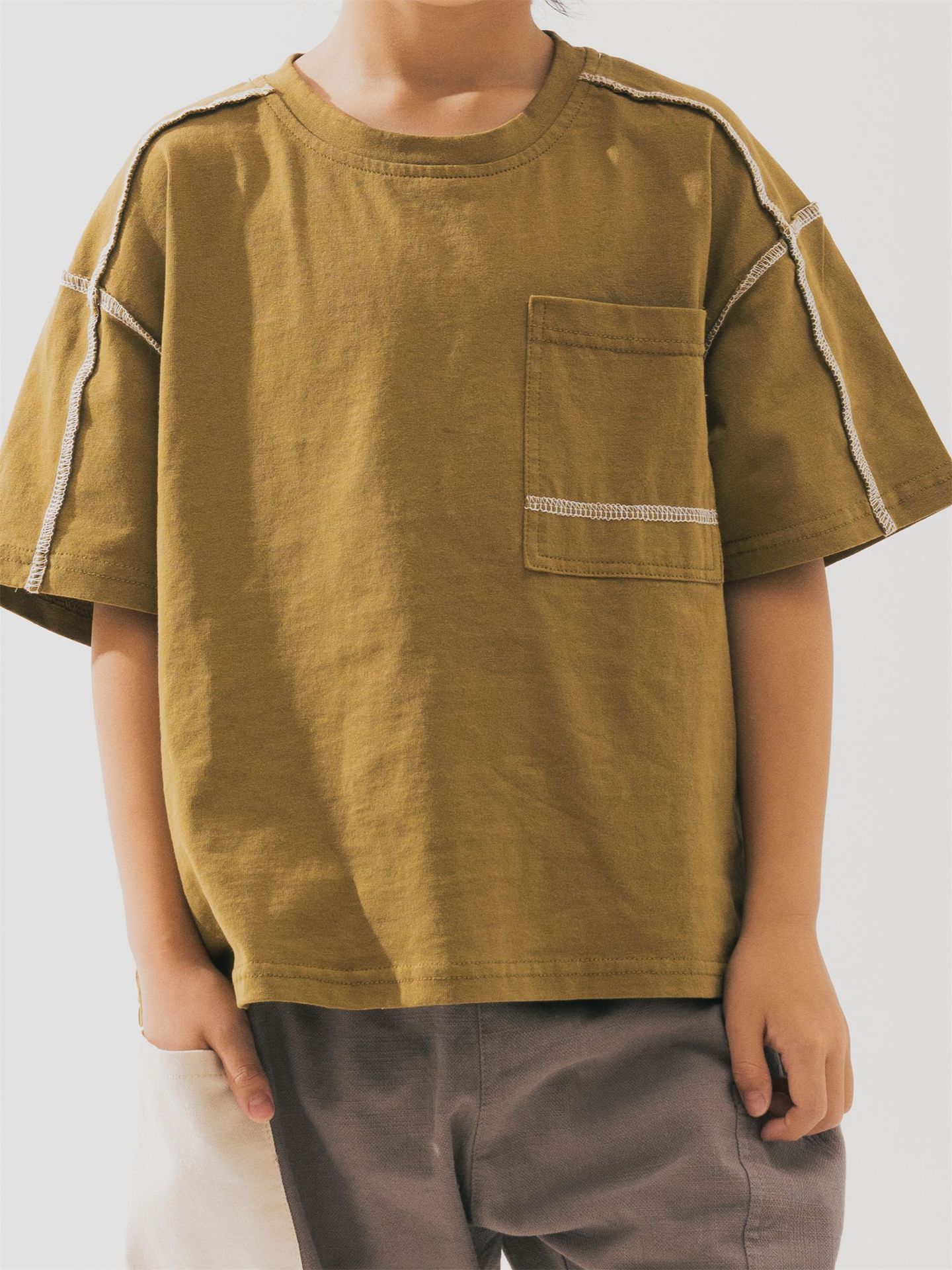 ins夏人気   韓国風子供服    半袖   Tシャツ  トップス   男の子    ファッション  3色【120-160cm】