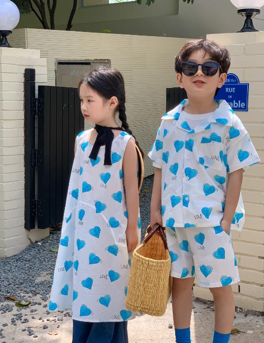 INS 夏 韓国子供服 べビー服   半袖 ワンピース  セットアップ 女の子  男の子 トップス  キッズ