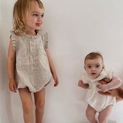 2023夏人気   韓国風子供服    ベビー服   可愛い    キッズ    ロンパース   トップス   袖なし    3色