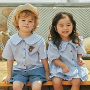 ins人気  韓国ファッション  ベビー服  赤ちゃん   Tシャツ   可愛い 刺繍 クマ  シャツ  男女兼用   2色