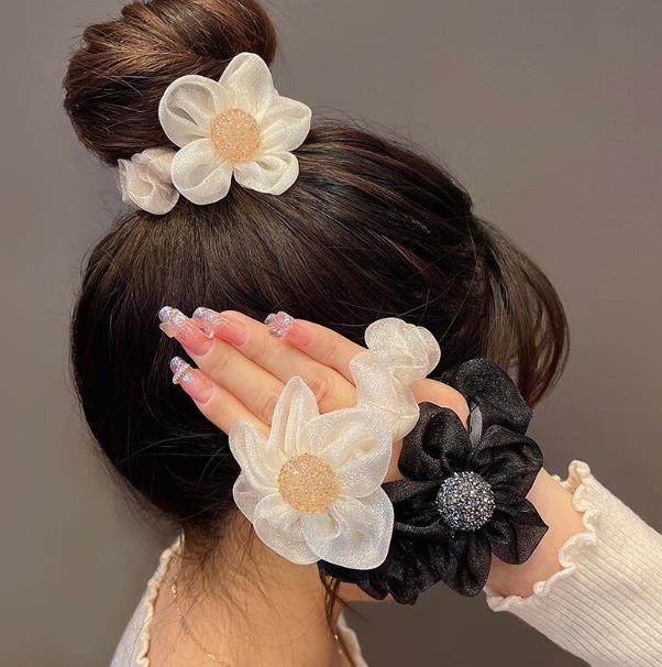 新作 韓国風  髪飾り   レディース  花  ヘアアクセサリー  ヘアゴム  ファッション   3色