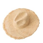 の毛縁の麦わら帽子テーパーキャップ夏のレディース帽子おしゃれ帽子大庇手作り帽子