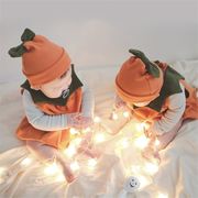 2023秋新品   韓国風子供服   ベビー服  キッズ服     かぼちゃ   ロンパース +帽子   可愛い