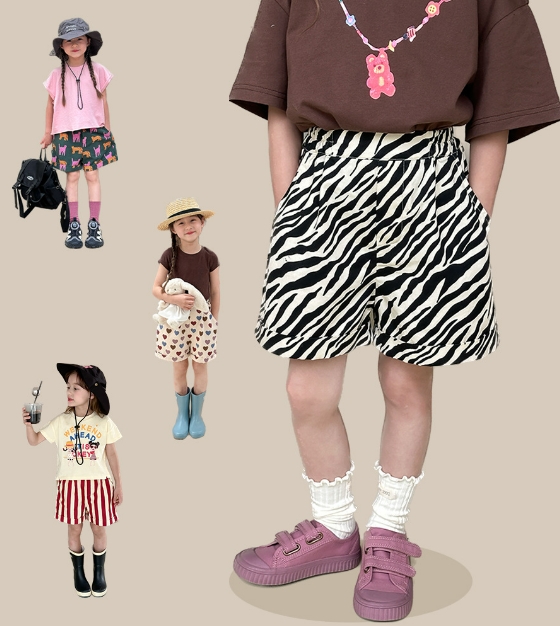 2024 夏 韓国風子供服  キッズ服  可愛い   ボトムス  ショートパンツ  短ズボン  4色