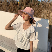 帽子女春夏韓国バケットハット夏の笑顔日焼け止め太陽春先日除け紫外線対策