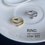 2023新品 ティアドロップ オープンリング 指輪 ワインディング フリーサイズ
