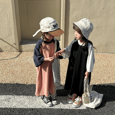 お勧め 春夏新作 韓国風 子供服 3-8歳女の子 半袖ワンピース オーバー ワンピ ロングスカート 80-150