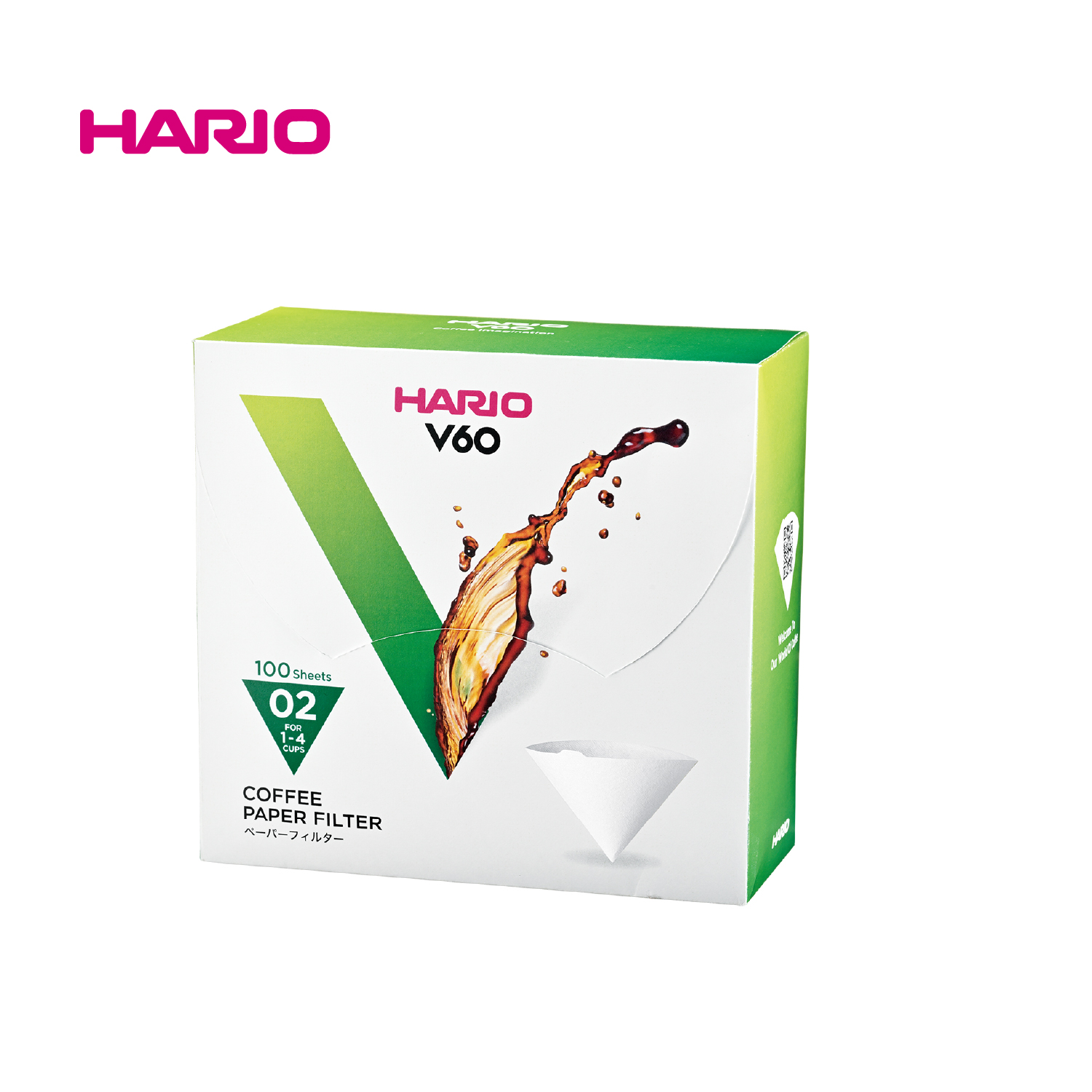 2023年リニューアル『HARIO』02用 V60用ペーパーフィルター02W　100枚箱入り VCF-02-100WK-23+(ハリオ)