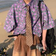 ユニセックス　メンズ　ビーチ風　半袖シャツ　カジュアル　大きいサイズ　ストリート系　花柄