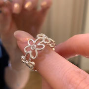 花指輪　リング　アクセサリー　デザイン　レディース　INS　ジルコニア