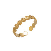 韓国風 シンプル ゴールド個性的 小花指輪ニッチ金属アレルギー対応チタン 指輪