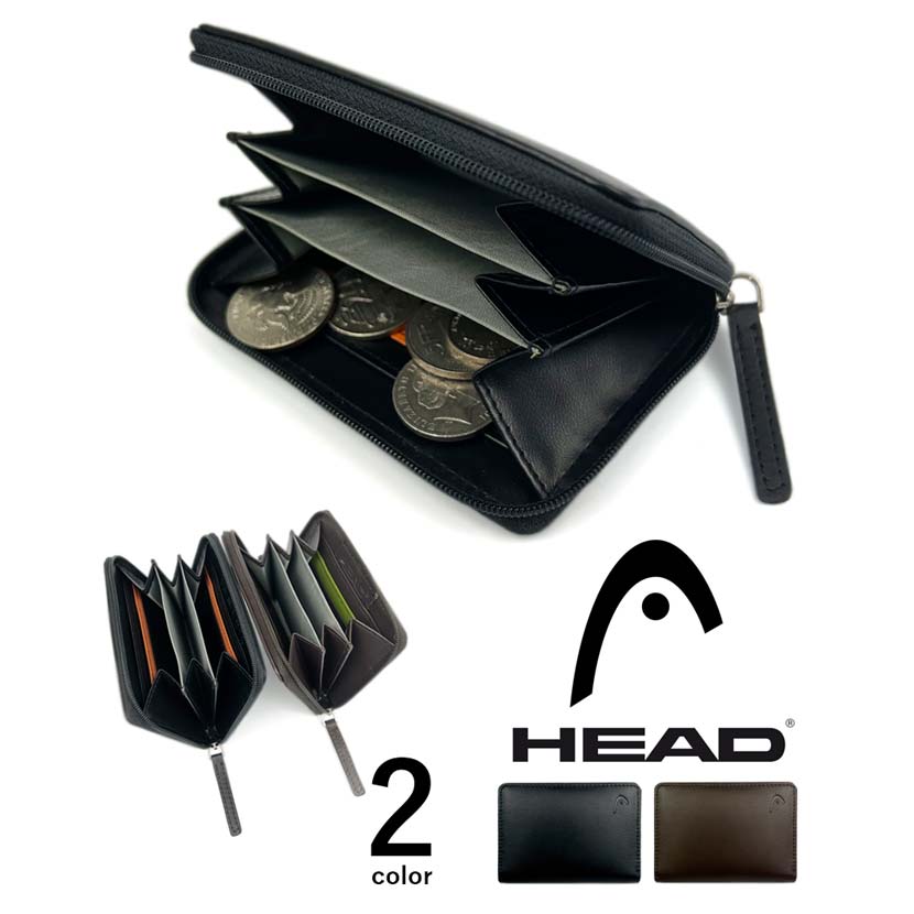 【全2色】 HEAD ヘッド リアルレザー バイカラー ラウンドファスナー小銭入れ コインケース