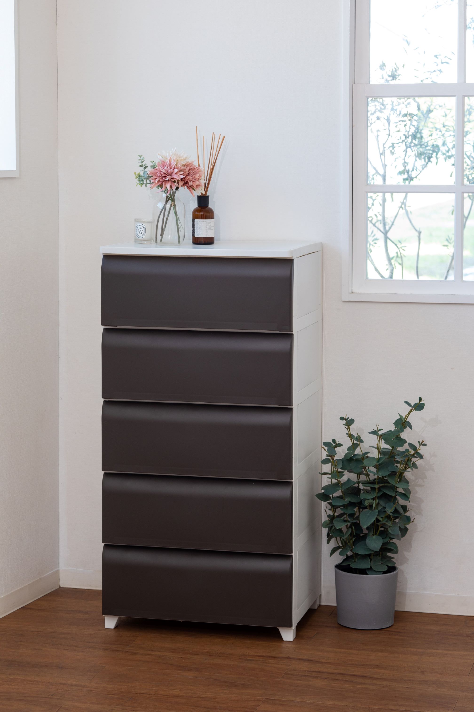 日本製 ホコリが入りにくいワイド5段チェスト】ノーデュスワイド