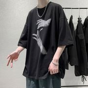 全3色・メンズ・Tシャツ・ブラウス・夏新作 ・ゆとり・気質・半袖・トップス・M-3XL