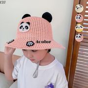 ★Girls＆Boys★　キリンバケットハット　麦わらキッズ帽子　UVカット　バカンス　韓国ファッション
