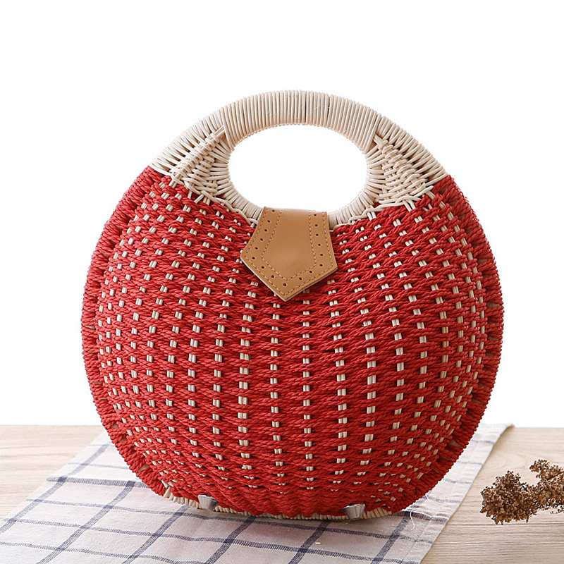 新しいおしゃれな貝殻ハンドバッグ個性的でかわいい籐編みの草編みバッグ編みレディースバッグ