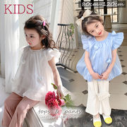 2023新作  韓国子供服 子供 キッズ 女の子 かわいい 艶 パンツ ボトムス ホワイト 白 ピンク ブルー