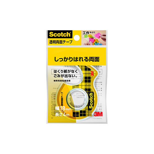 【10個セット】 3M Scotch スコッチ 透明両面テープ小巻 18mm ディスペンサ