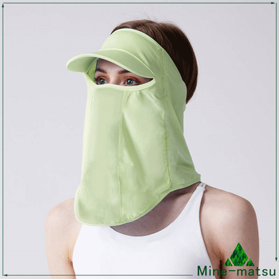 春夏新作 無地 日焼け止め 紫外線対策 UVカット 帽子 マスク レディース 小顔効果 UPF50+