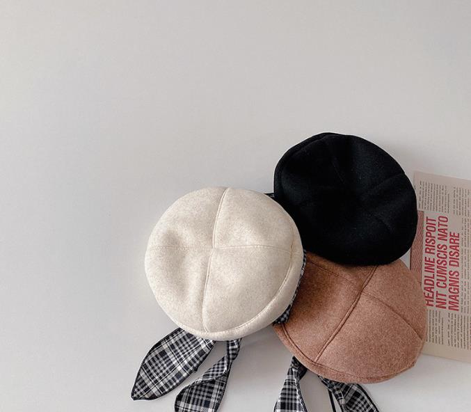 韓国風  新作 レディース   ハット  チェック柄 帽子  キャップ  ベレー帽 ファッション3色