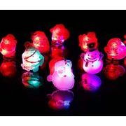 クリスマス   LED 置物 飾り 光る指輪   撮影道具  サンタクロース 発光  小物  装飾品