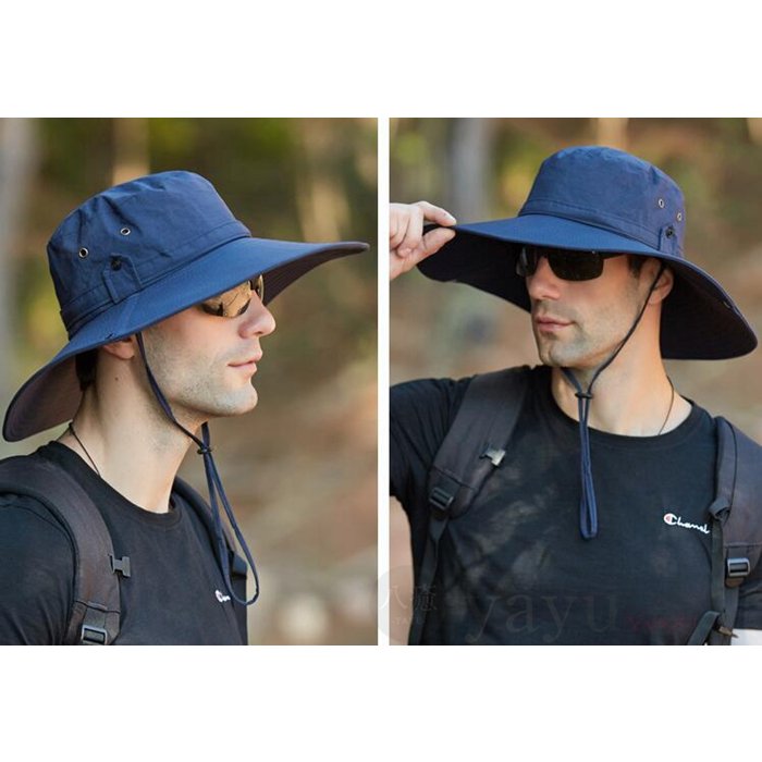 サファリハット バケットハット ハット 紐付き 帽子 広つば 撥水帽子 キャンプ 男女兼用 紫外線
