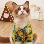 夏  新作 ペット服   Ｔシャツ ハワイ 小型犬服     ペット用品   ネコ雑貨   猫犬兼用2色