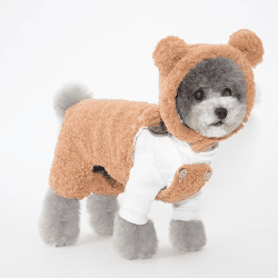 秋冬人気    小型犬服   犬服 ふわふわ ペット服   ペット用品 裹起毛 可愛い   保温  3色