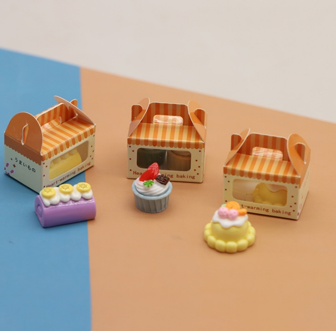 新作 ドールハウス用  ミニチュア  デコパーツ  デコパーツ   置物  ケーキ箱  ケーキの包装  梱包