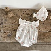 ベビーロンパース　子供服　赤ちゃん　キッズ服　女の子　赤ちゃん着可愛い　刺繍　カバーオール　韓版