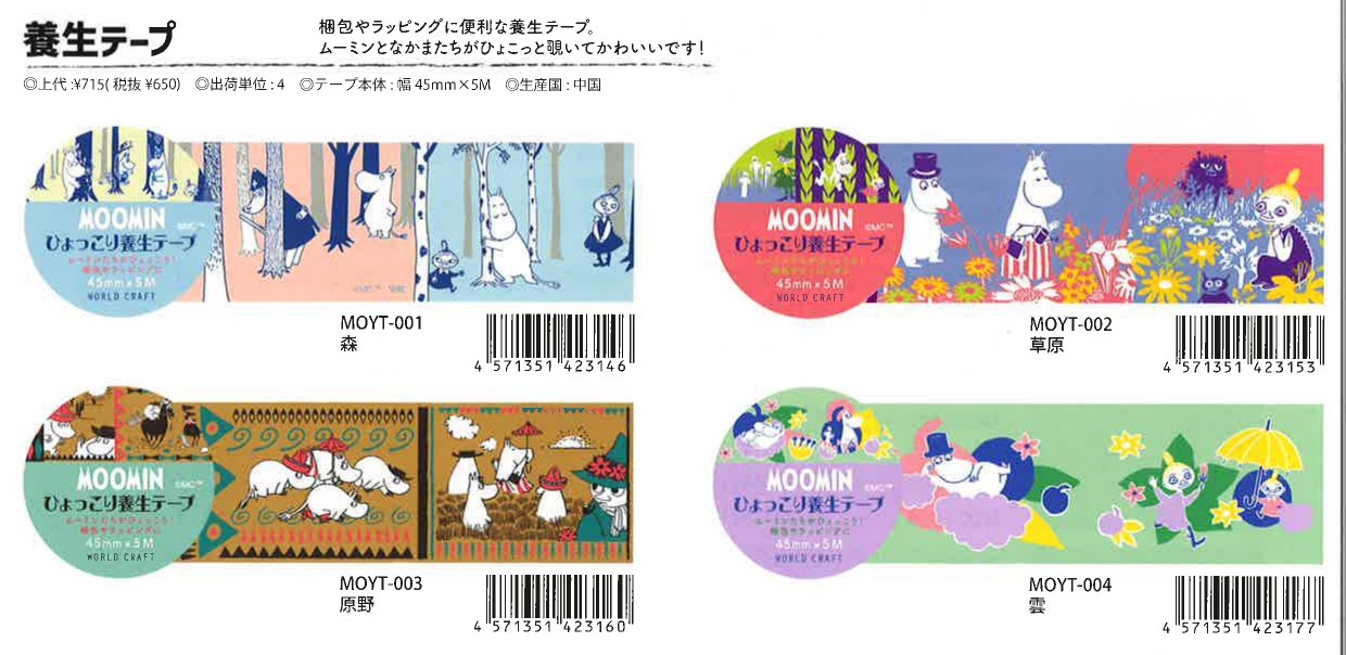 【WORLD CRAFT】MOOMINひょっこりシリーズ 養生テープ 2022_11_21発売