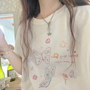 【2023夏新作】韓国風レディース服　夏　トップス 　かわいい　おしゃれ　綺麗め　半袖Tシャツ