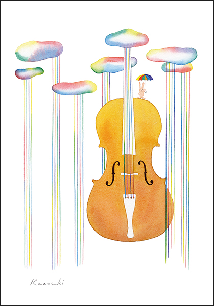 ポストカード イラスト 山田和明「無伴奏チェロ組曲」105×150mm 郵便はがき