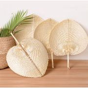 扇子 竹製 手作り リーフ型 うちわ 大 アジアン アジアンリゾート 夏 団扇 夏着物用 暑さ 熱中症対策