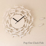 魚群を文字盤に見立てた壁掛時計！ Pop Out Clock（ポップアウトクロック）Fish