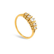 ファッション シンプル リング 18K本物の金メッキのステンレススチール 楕円形 ジルコン 指輪 アクセサリー