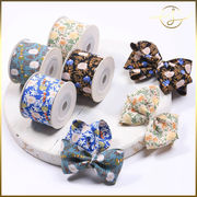 【4色】リボンテープ 小花 クラシック ラッピング プレゼント ギフト 布小物 服飾 花束包装 手芸材料