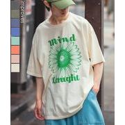 【UAU】半袖フラワーピグメントTシャツ