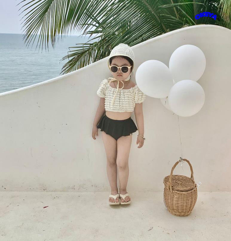 【2023年夏新作】韓国風子供服 キッズ水着 女の子 ベビー 水泳服 水着 帽子付き 3点セット 90#-140#