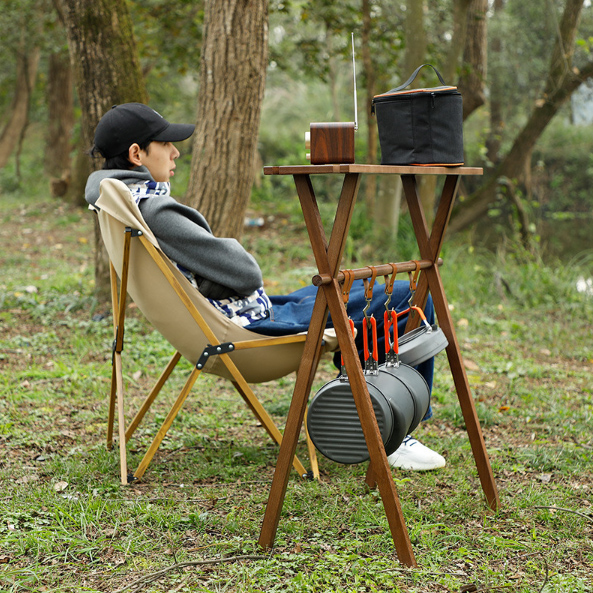 キャンプ ハンギングラック ランタンスタンド アウトドア